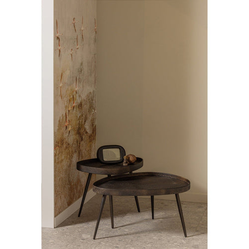 CRUDE BIJZETTAFELS ANTIQUE BRONS - SET VAN 2