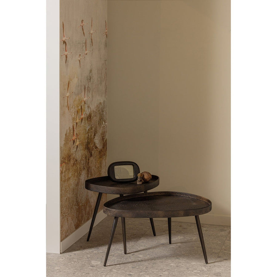 CRUDE BIJZETTAFELS ANTIQUE BRONS - SET VAN 2