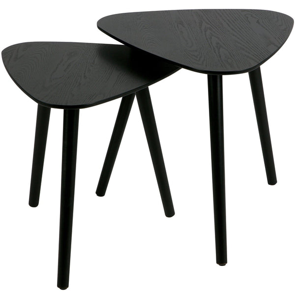 NILA BIJZETTAFELS HOUT ZWART - SET VAN 2 (set of 3)