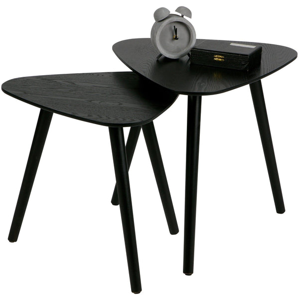 NILA BIJZETTAFELS HOUT ZWART - SET VAN 2 (set of 3)