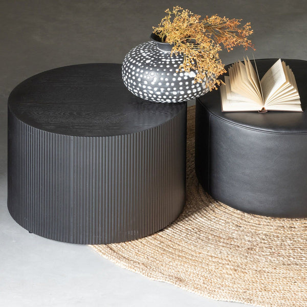 SANNE BIJZETTAFEL MDF ROND ZWART