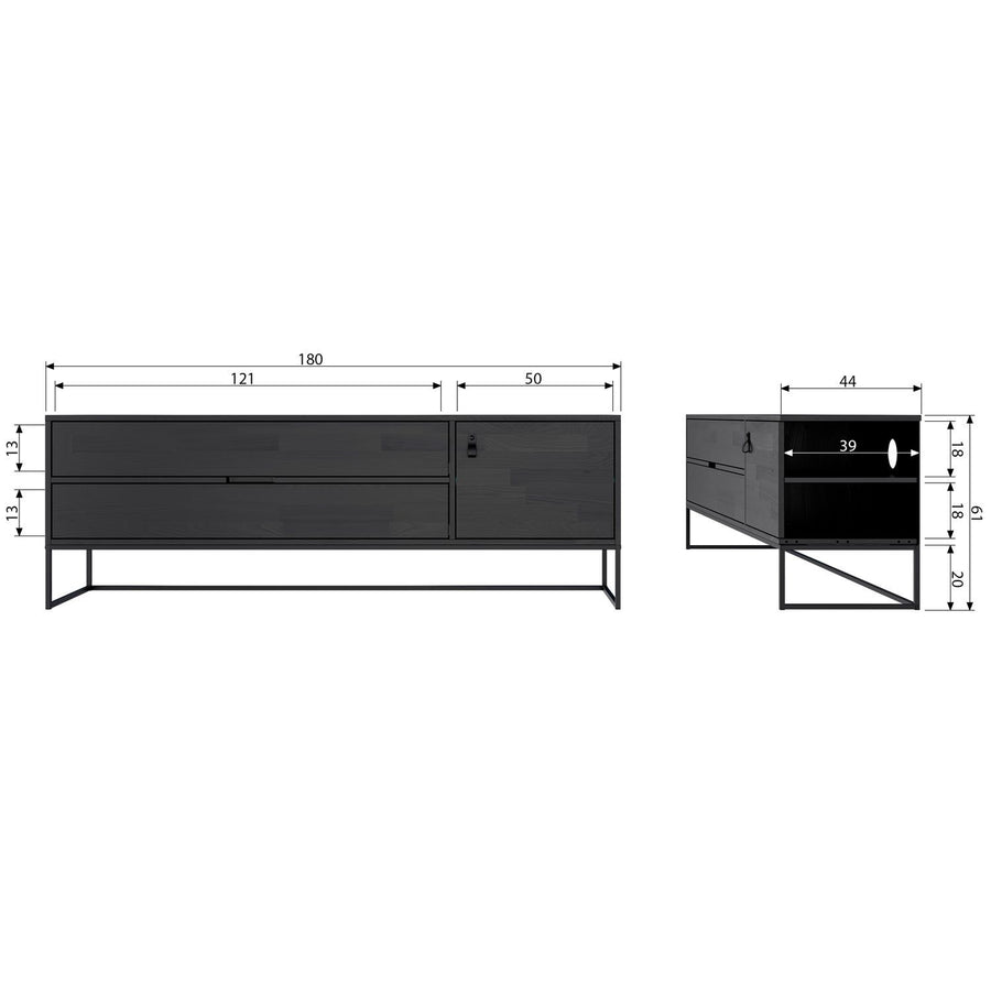 SILAS TV MEUBEL 180 CM GRENEN DUST [fsc]