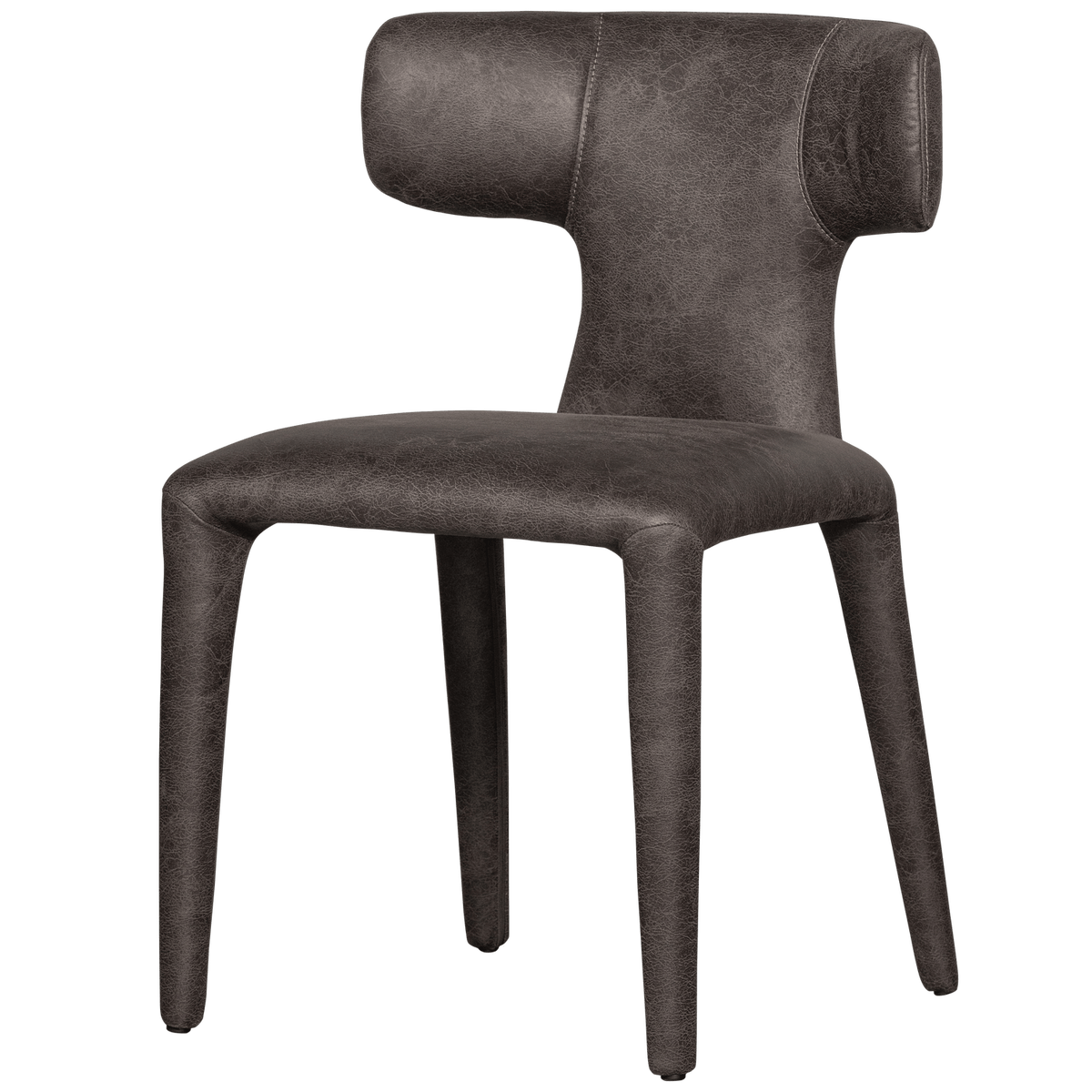 PERMIT EETKAMERSTOEL LEERLOOK ZWART/GRIJS (set of 2)