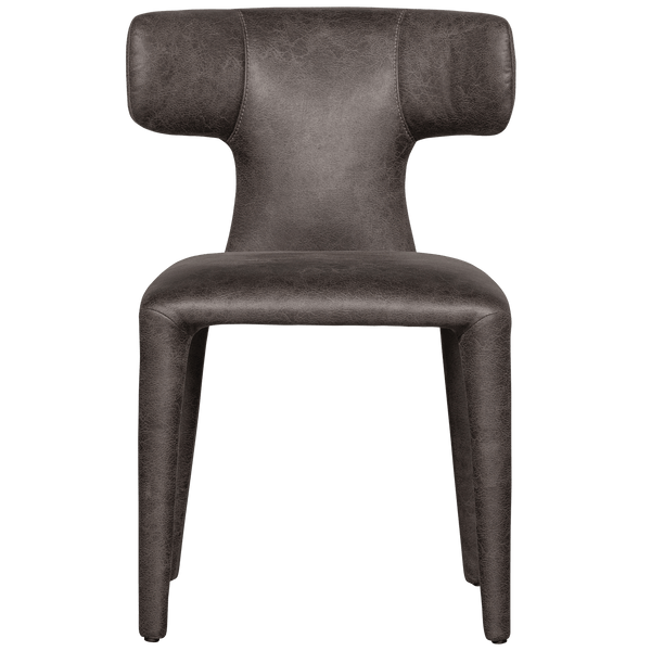 PERMIT EETKAMERSTOEL LEERLOOK ZWART/GRIJS (set of 2)