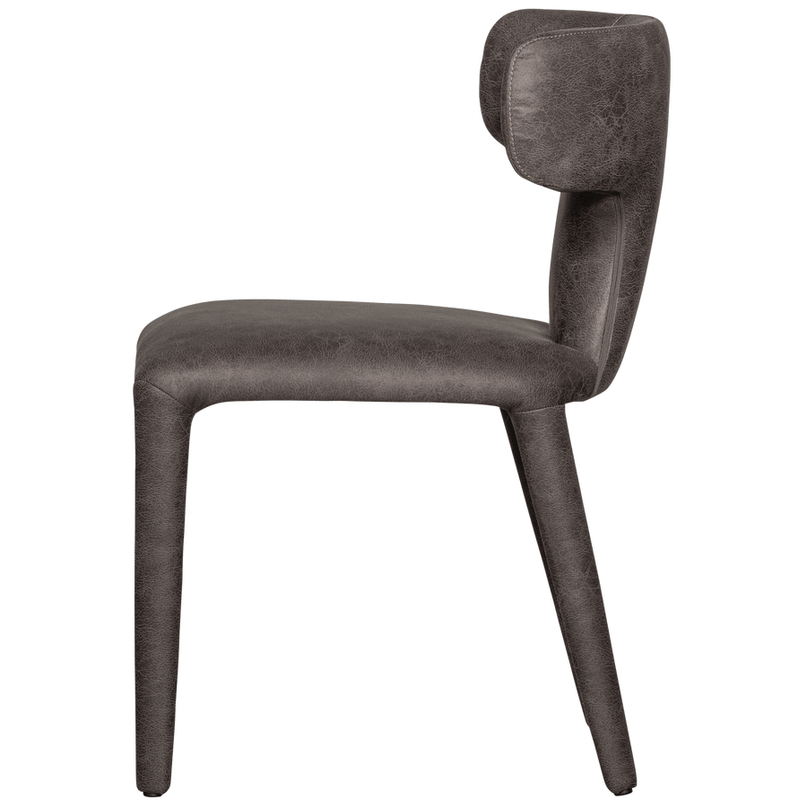 PERMIT EETKAMERSTOEL LEERLOOK ZWART/GRIJS (set of 2)