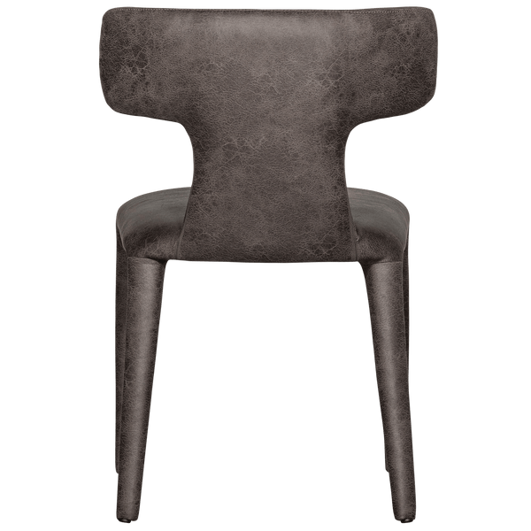 PERMIT EETKAMERSTOEL LEERLOOK ZWART/GRIJS (set of 2)