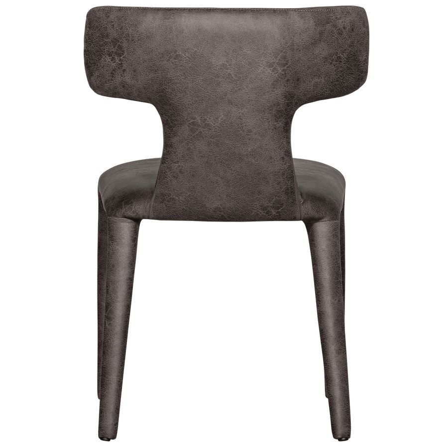 PERMIT EETKAMERSTOEL LEERLOOK ZWART/GRIJS (set of 2)