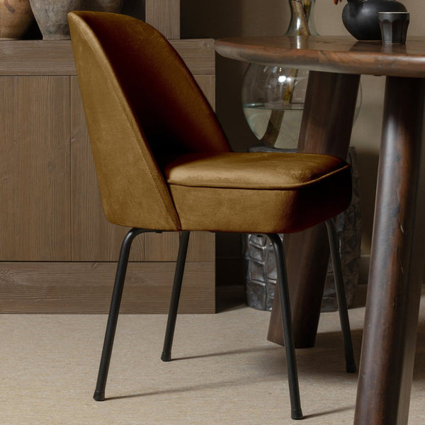 VOGUE EETKAMERSTOEL VELVET HONINGGEEL (set of 2)