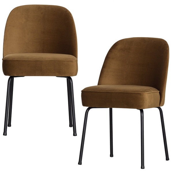 VOGUE EETKAMERSTOEL VELVET HONINGGEEL (set of 2)