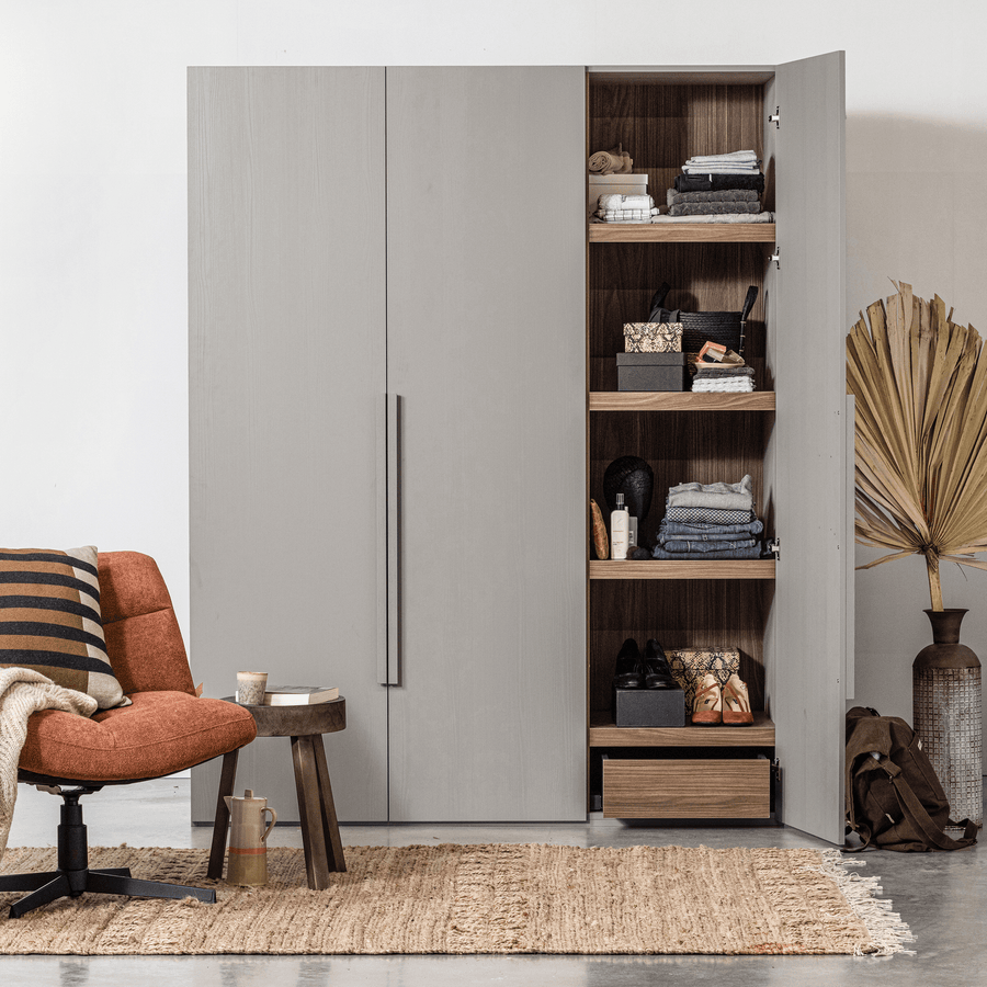 RENS 3-DEURS HANG/LEGKAST GREEP LANG NOTEN/PEBBLE GREY [fsc]