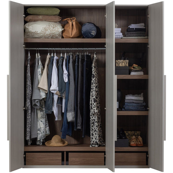 RENS 3-DEURS HANG/LEGKAST GREEP LANG NOTEN/PEBBLE GREY [fsc]