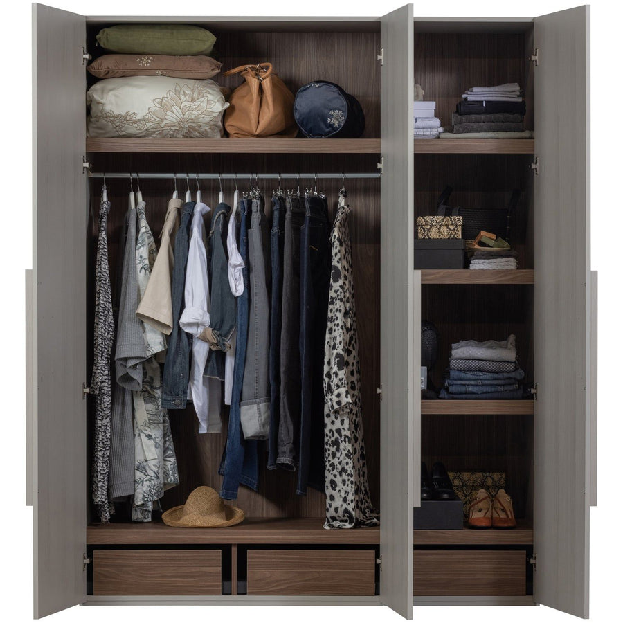 RENS 3-DEURS HANG/LEGKAST GREEP LANG NOTEN/PEBBLE GREY [fsc]