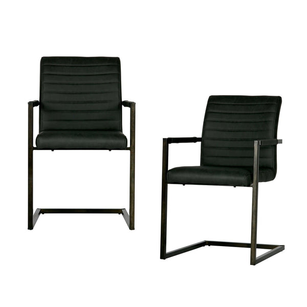 BAS EETKAMERSTOEL PU ANTRACIET (set of 2)