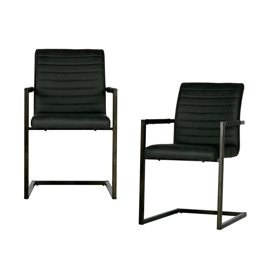 BAS EETKAMERSTOEL PU ANTRACIET (set of 2)
