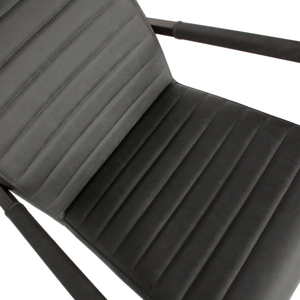 BAS EETKAMERSTOEL PU ANTRACIET (set of 2)