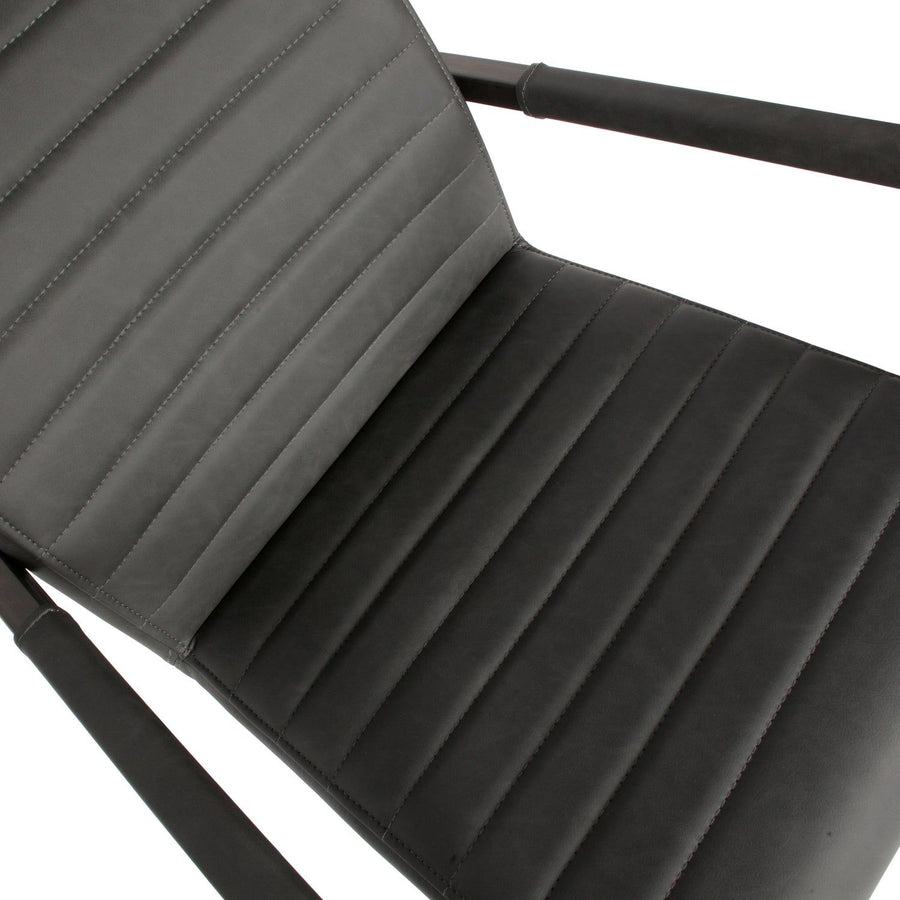 BAS EETKAMERSTOEL PU ANTRACIET (set of 2)