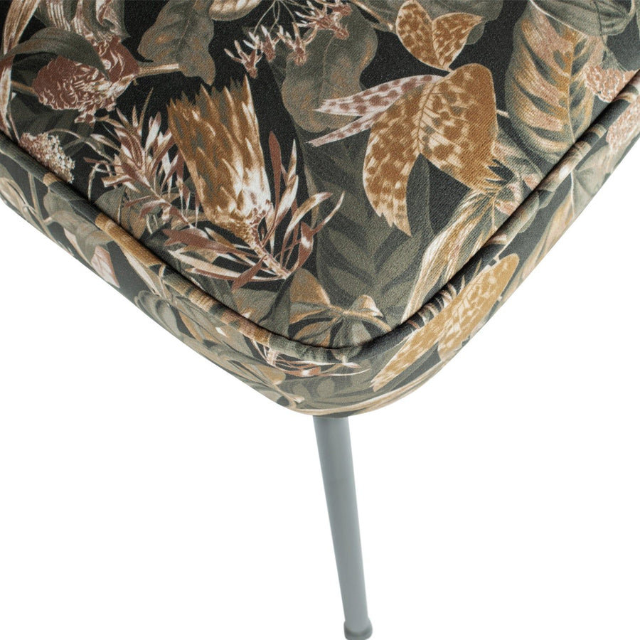 VOGUE EETKAMERSTOEL VELVET BOUQUET ZWART (set of 2)