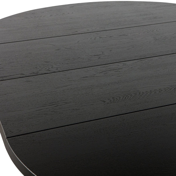 LANGE JAN UITSCHUIFBARE EETTAFEL ROND EIKEN BLACKNIGHT [fsc]