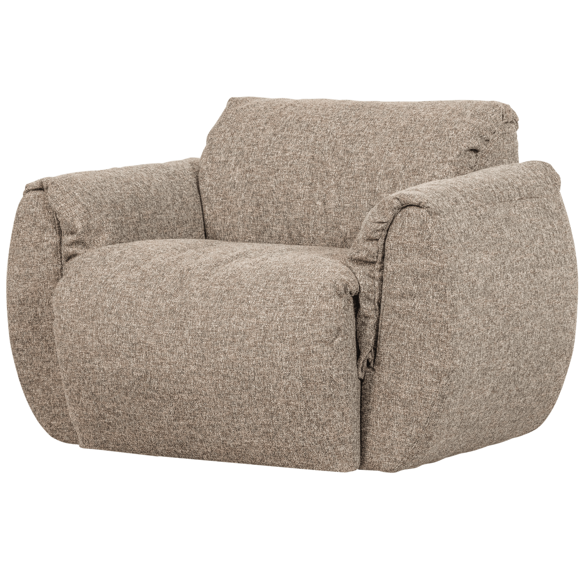 BAGGY DRAAIFAUTEUIL GEWEVEN STOF BRUIN MELANGE