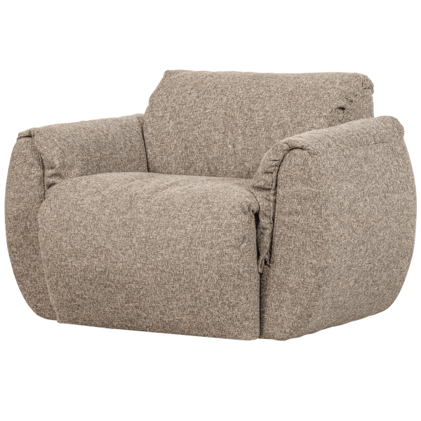 BAGGY DRAAIFAUTEUIL GEWEVEN STOF BRUIN MELANGE