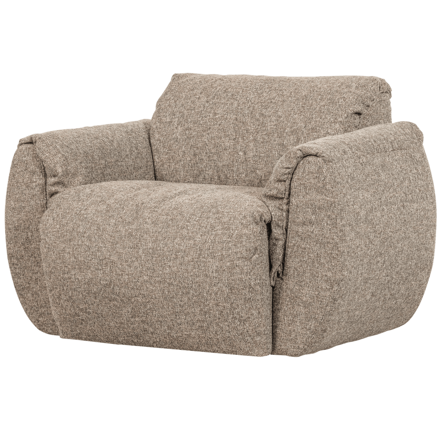 BAGGY DRAAIFAUTEUIL GEWEVEN STOF BRUIN MELANGE