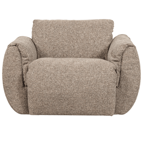 BAGGY DRAAIFAUTEUIL GEWEVEN STOF BRUIN MELANGE