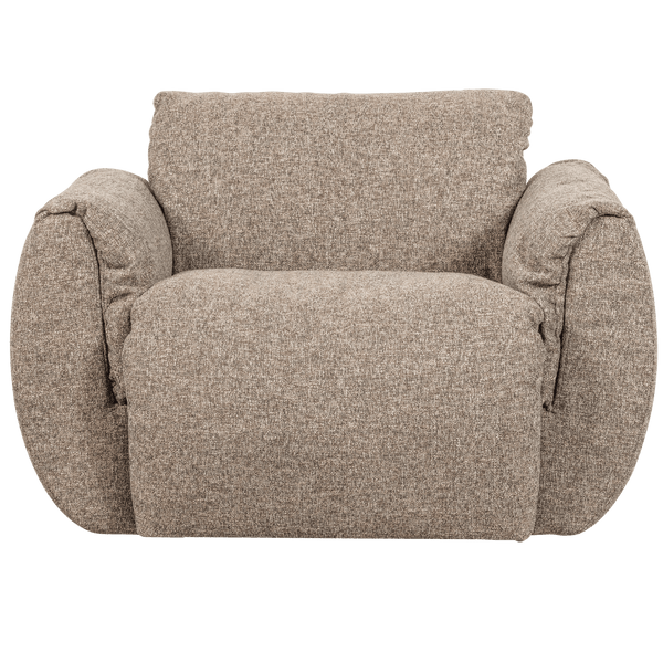 BAGGY DRAAIFAUTEUIL GEWEVEN STOF BRUIN MELANGE