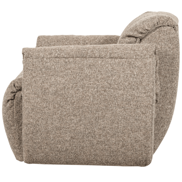 BAGGY DRAAIFAUTEUIL GEWEVEN STOF BRUIN MELANGE