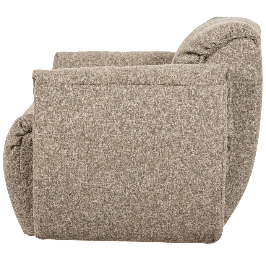 BAGGY DRAAIFAUTEUIL GEWEVEN STOF BRUIN MELANGE