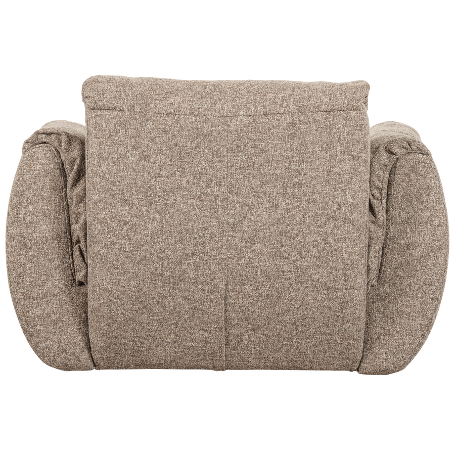 BAGGY DRAAIFAUTEUIL GEWEVEN STOF BRUIN MELANGE