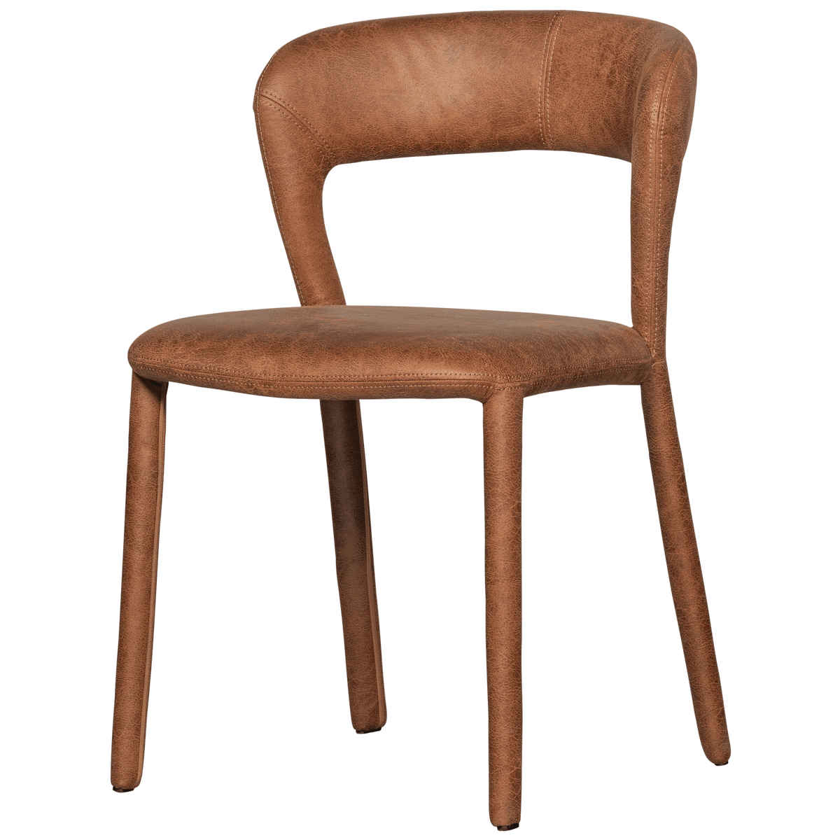 NOBLE EETKAMERSTOEL LEERLOOK COGNAC (set of 2)