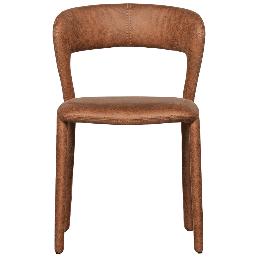 NOBLE EETKAMERSTOEL LEERLOOK COGNAC (set of 2)