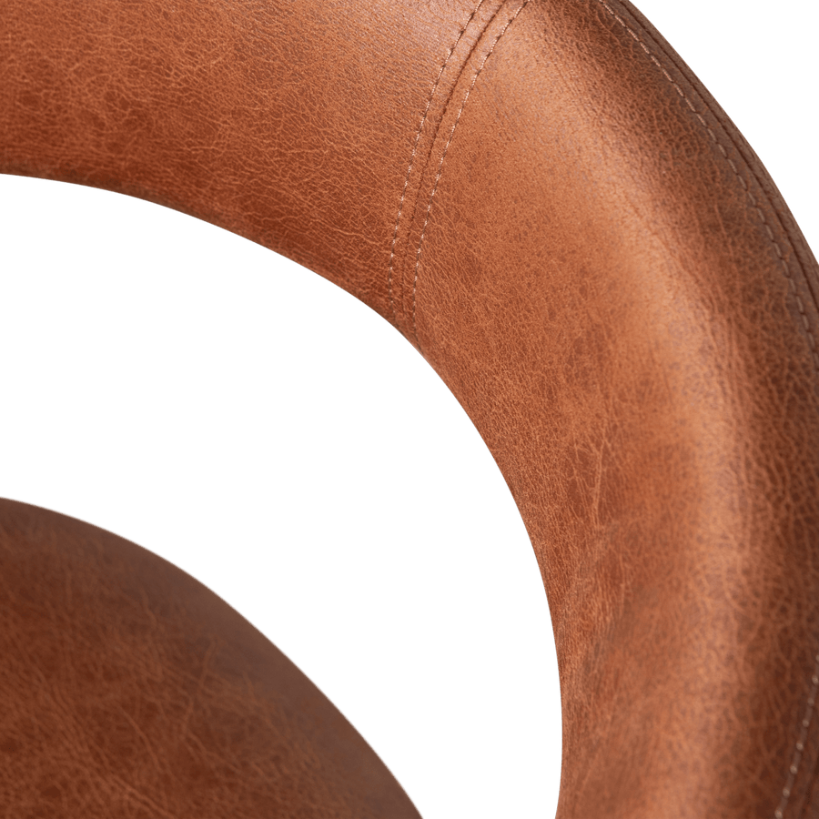 NOBLE EETKAMERSTOEL LEERLOOK COGNAC (set of 2)