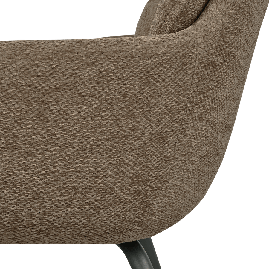 RUNA EETKAMERSTOEL CHENILLE DONKERZAND (set of 2)