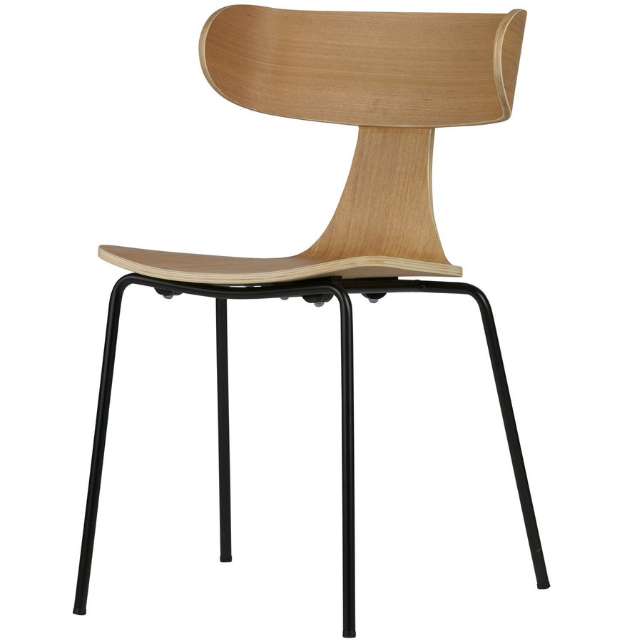 FORM HOUTEN STOEL MET METALEN POOT NATUREL (set of 2)