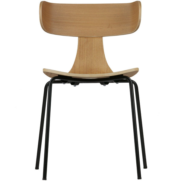 FORM HOUTEN STOEL MET METALEN POOT NATUREL (set of 2)