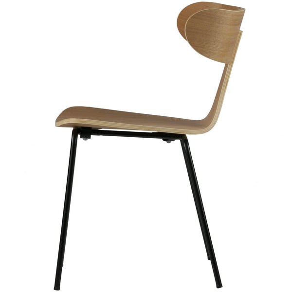 FORM HOUTEN STOEL MET METALEN POOT NATUREL (set of 2)