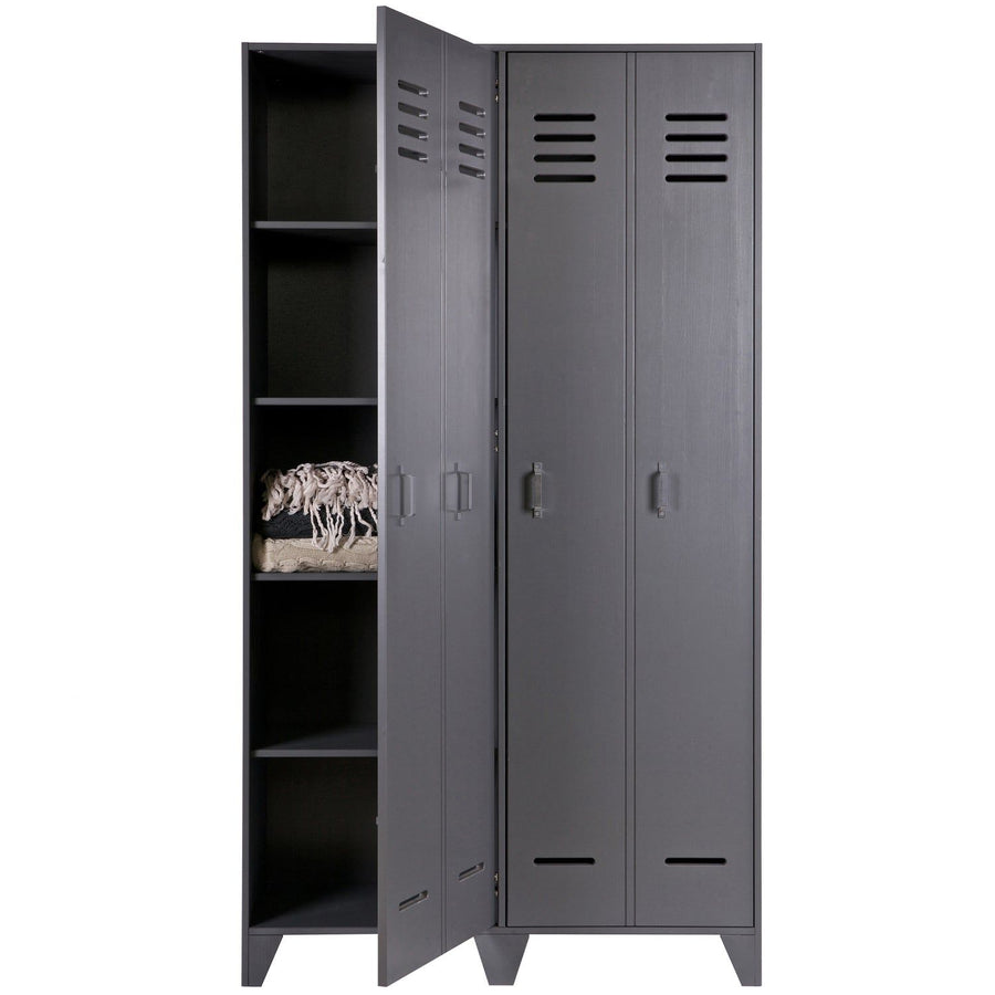 STIJN HOOG 2-DEURS LOCKERKAST STEEL GREY [fsc]
