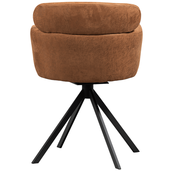 FENNE DRAAIBARE EETKAMERSTOEL LEERLOOK COGNAC (set of 2)