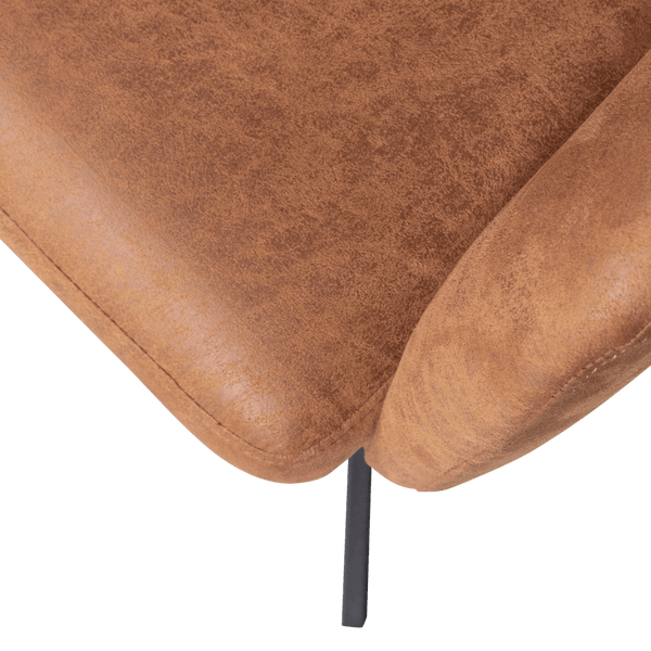 FENNE DRAAIBARE EETKAMERSTOEL LEERLOOK COGNAC (set of 2)
