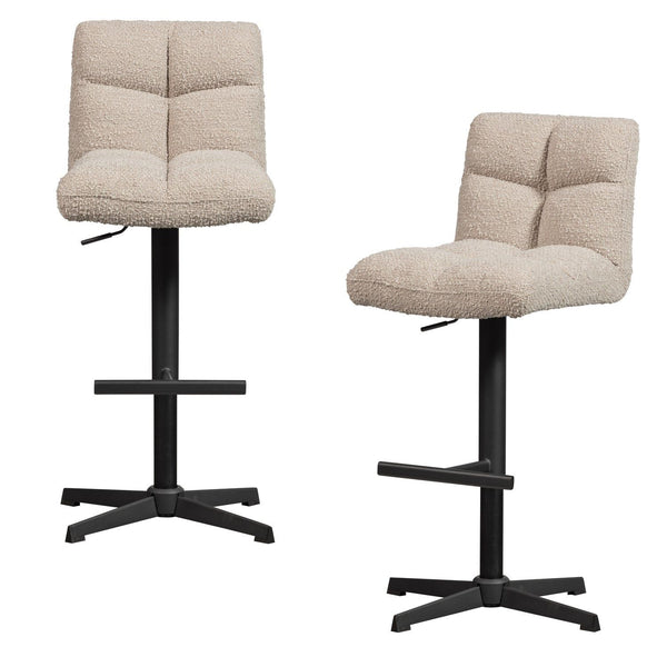 VINNY DRAAIBARE BARSTOEL BOUCLE ZAND (set of 2)