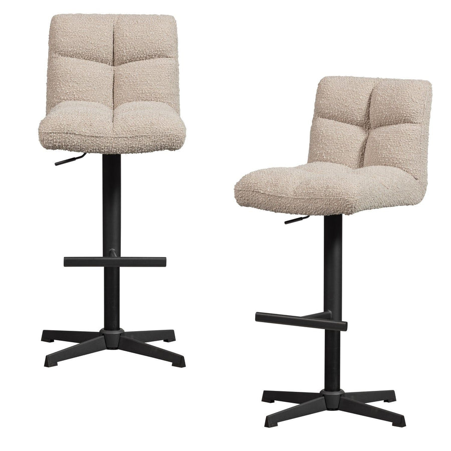 VINNY DRAAIBARE BARSTOEL BOUCLE ZAND (set of 2)