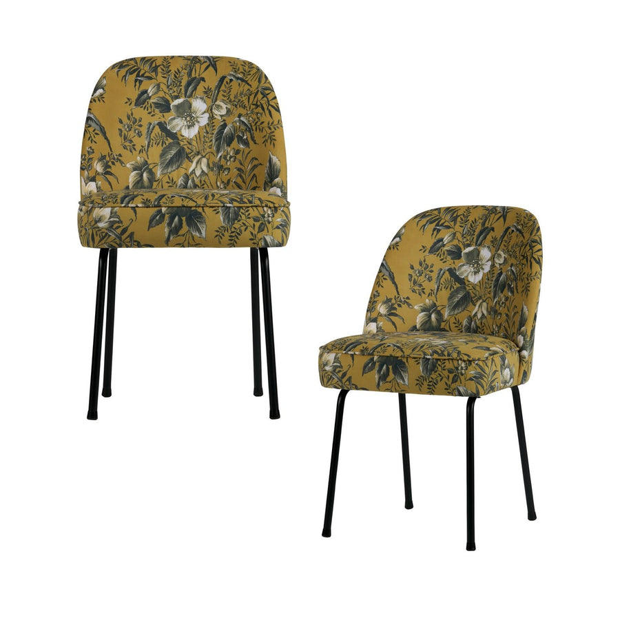 VOGUE EETKAMERSTOEL VELVET POPPY MOSTERDGEEL (set of 2)