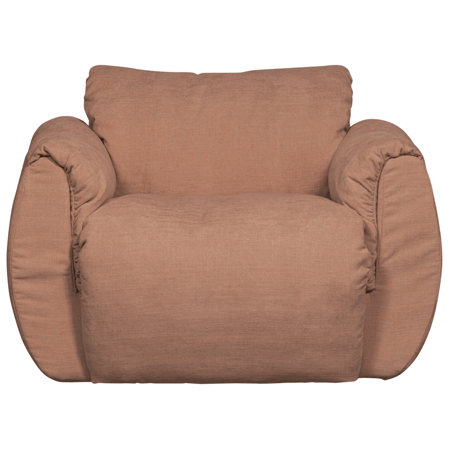 BAGGY DRAAIFAUTEUIL GEWEVEN CHENILLE OUD ROZE