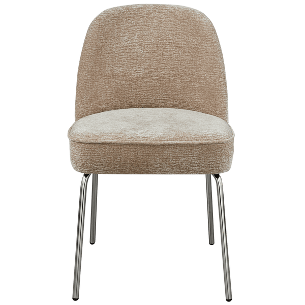 VOGUE EETKAMERSTOEL 3D CHENILLE ZAND CHROME POOT (set of 2)