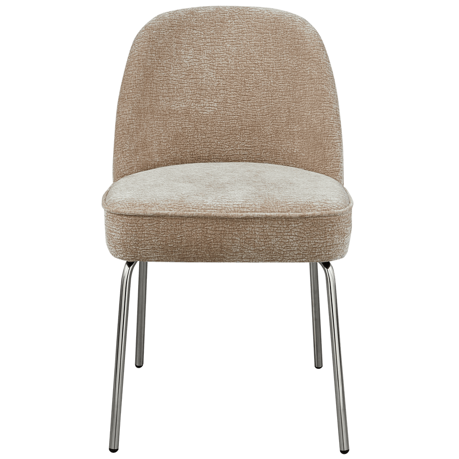 VOGUE EETKAMERSTOEL 3D CHENILLE ZAND CHROME POOT (set of 2)
