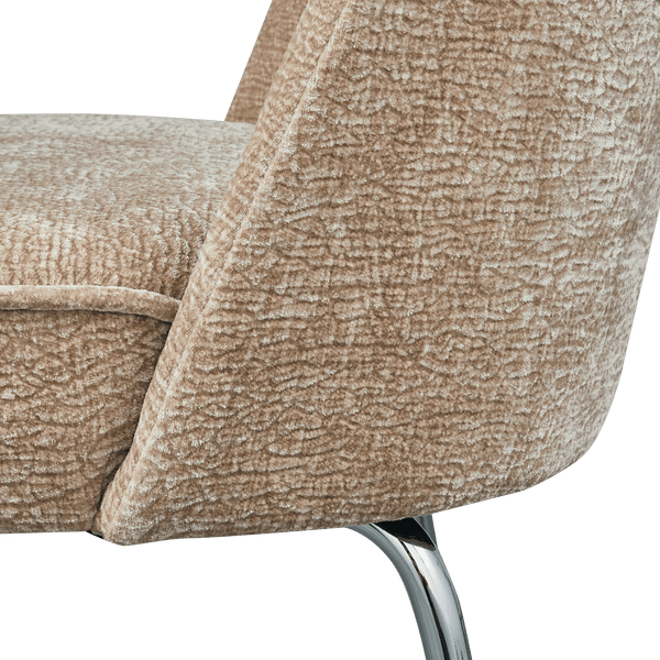 VOGUE EETKAMERSTOEL 3D CHENILLE ZAND CHROME POOT (set of 2)