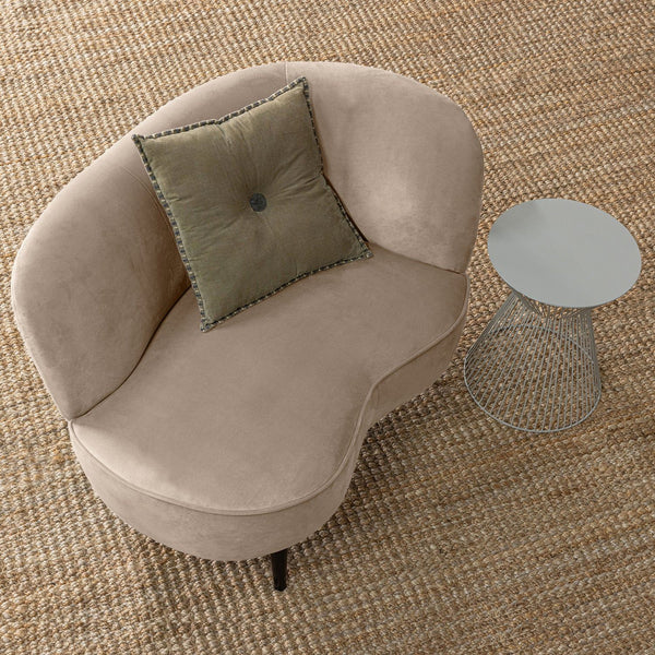 SARA LOUNGE FAUTEUIL RECHTS VELVET KHAKI