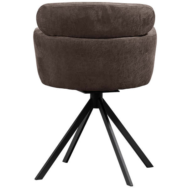 FENNE DRAAIBARE EETKAMERSTOEL LEERLOOK ZWART/GRIJS (set of 2)
