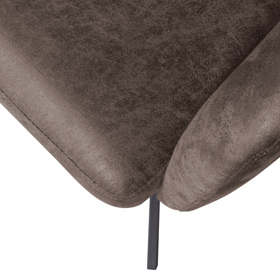 FENNE DRAAIBARE EETKAMERSTOEL LEERLOOK ZWART/GRIJS (set of 2)